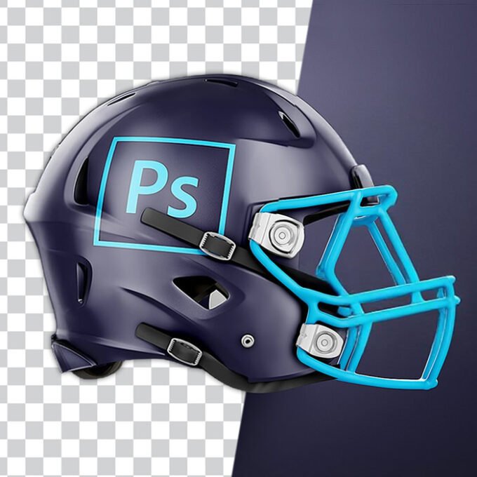 Design graphique de casque de football américain avec logo de club fond transparent